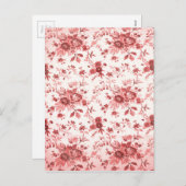 Kerstmis Rode Sjofele Toile Feestdagenkaart (Voorkant / Achterkant)