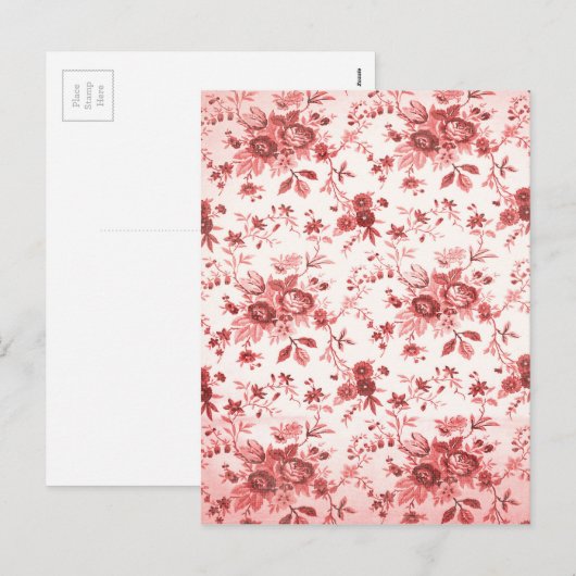 Kerstmis Rode Sjofele Toile Feestdagenkaart (Voorkant / Achterkant)