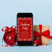 Kerstmis Rode Sneeuwvlokken Feestelijk Patroon Feestdagenkaart