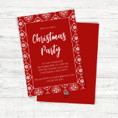Kerstmis Rode Sneeuwvlokken Feestelijk Patroon Feestdagenkaart