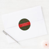 Kerstmis, Rode Strepen, Aangepast, Kerststickers Ronde Sticker (Envelop)