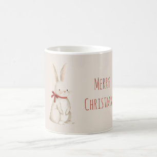 Kerstmis Rode Strik Konijn Konijn Koffiemok
