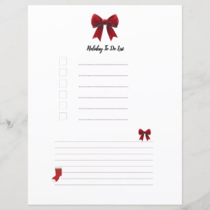 Kerstmis Rode Strik Planner Pagina