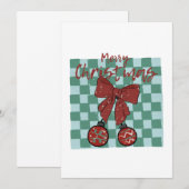 Kerstmis Rode Strik Versiering Ontwerp Kaart (Voorkant / Achterkant)