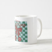 Kerstmis Rode Strik Versiering Ontwerp Koffiemok (Voorkant rechts)
