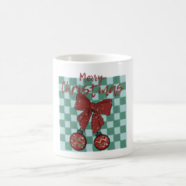Kerstmis Rode Strik Versiering Ontwerp Koffiemok