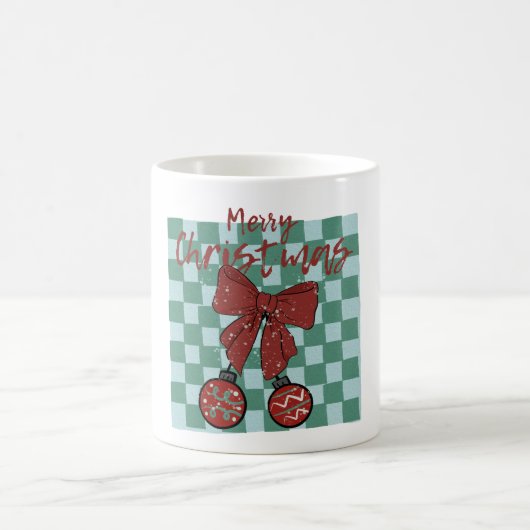 Kerstmis Rode Strik Versiering Ontwerp Koffiemok (Center)