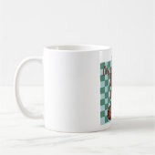 Kerstmis Rode Strik Versiering Ontwerp Koffiemok (Links)
