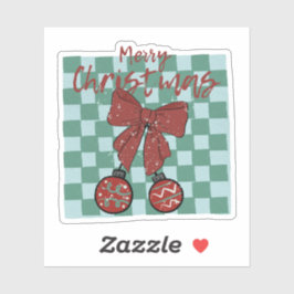 Kerstmis Rode Strik Versiering Ontwerp Sticker
