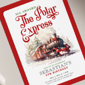 Kerstmis rode trein de poolexpress verjaardag kaart