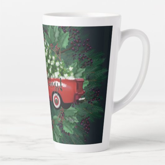 Kerstmis, rode  vrachtwagen latte mok (Rechts)