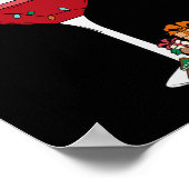 Kerstmis Rode Wijn Glas Kerstman Hoed Rendier Plez Poster (Hoek)