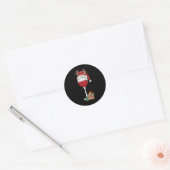 Kerstmis Rode Wijn Glas Kerstman Hoed Rendier Plez Ronde Sticker (Envelop)