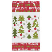 Kerstmis rode, witte en groene bomen en sneeuwvlok klein cadeauzakje (Achterkant)