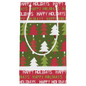 Kerstmis rode, witte en groene bomen klein cadeauzakje (Voorkant)