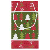 Kerstmis rode, witte en groene boom klein cadeauzakje (Achterkant)