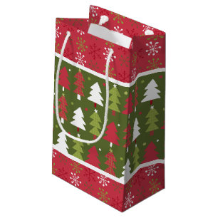 Kerstmis rode, witte en groene boom klein cadeauzakje