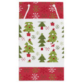 Kerstmis rode, witte en groene boom klein cadeauzakje (Achterkant)