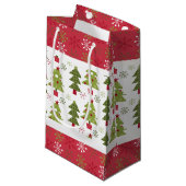 Kerstmis rode, witte en groene boom klein cadeauzakje (Voorkant Gekanteld)