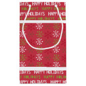 Kerstmis Rode, Witte en Groene Sneeuwvlok Klein Cadeauzakje (Achterkant)