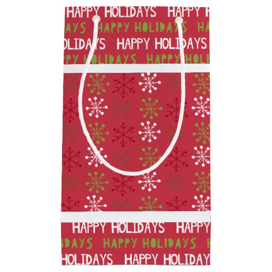 Kerstmis Rode, Witte en Groene Sneeuwvlok Klein Cadeauzakje (Voorkant)