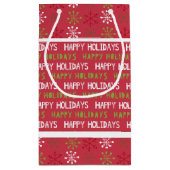 Kerstmis Rode, Witte en Groene Sneeuwvlokken Klein Cadeauzakje (Achterkant)