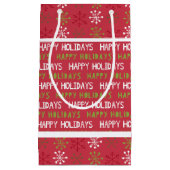 Kerstmis Rode, Witte en Groene Sneeuwvlokken Klein Cadeauzakje (Voorkant)