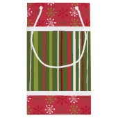 Kerstmis Rode, Witte en Groene Sneeuwvlokken, Stre Klein Cadeauzakje (Achterkant)