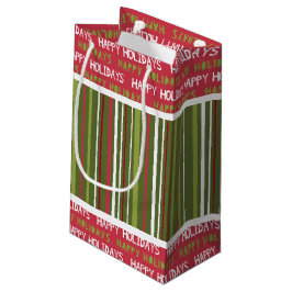 Kerstmis Rode, Witte en Groene Strepen Klein Cadeauzakje