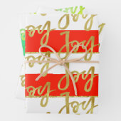 Kerstmis: rode, witte gouden streep inpakpapier vel (In situ)