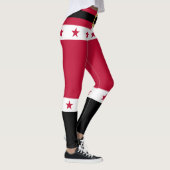 Kerstmis Rode Witte Sterren Riem Sinterklaas Vrouw Leggings (Rechts)