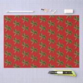 Kerstmis Rode Zeester en Hulst Patroon Tissuepapier (Craft)