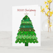 Kerstmis, roffels in patronen, decoraties kaart (Gele Bloem)