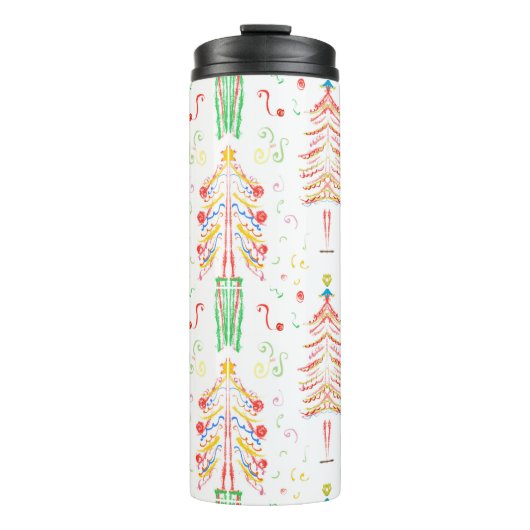 Kerstmis rommelige boom tumbler thermosbeker (Voorkant)