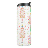 Kerstmis rommelige boom tumbler thermosbeker (Gedraaid links)