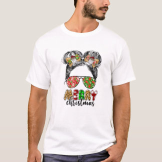 Kerstmis rommelige knot haar t-shirt