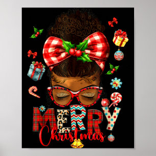 Kerstmis Rommelige Knot Zwarte Vrouwen Afrikaans A Poster