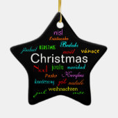 Kerstmis rond de wereld in zwart II Keramisch Ornament (Achterkant)