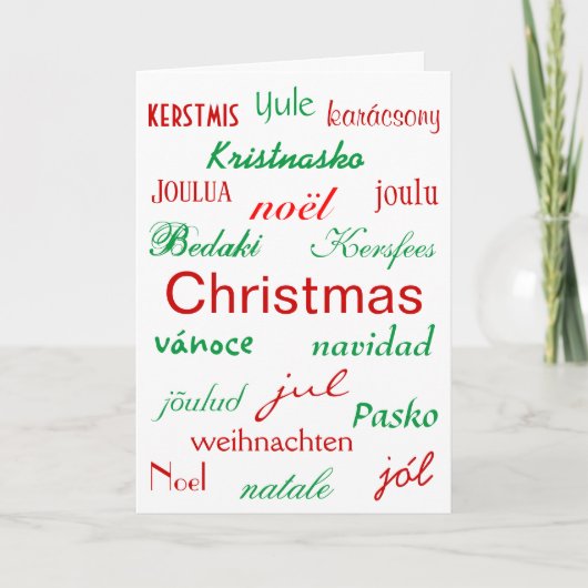 "Kerstmis rond de wereld"-kaart Feestdagen Kaart (Voorkant)