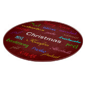 Kerstmis rond de Wereld Modern Red Snijplank (Hoek)