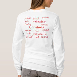 Kerstmis rond de wereld, wit en rood t-shirt