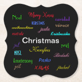 Kerstmis rond de wereldmoderne tijd in het zwart kartonnen onderzetters (Voorkant)