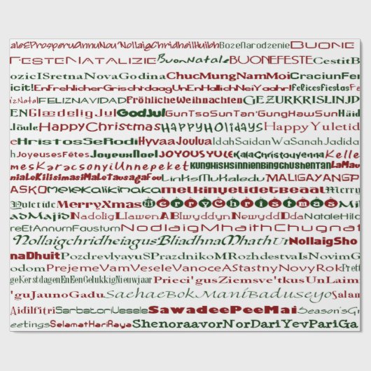 Kerstmis rond het World TextDsgn Wrapping Paper Cadeaupapier (Vlak)