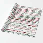 Kerstmis rond het World TextDsgn Wrapping Paper Cadeaupapier (Uitgerold)