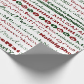 Kerstmis rond het World TextDsgn Wrapping Paper Cadeaupapier (Hoek)