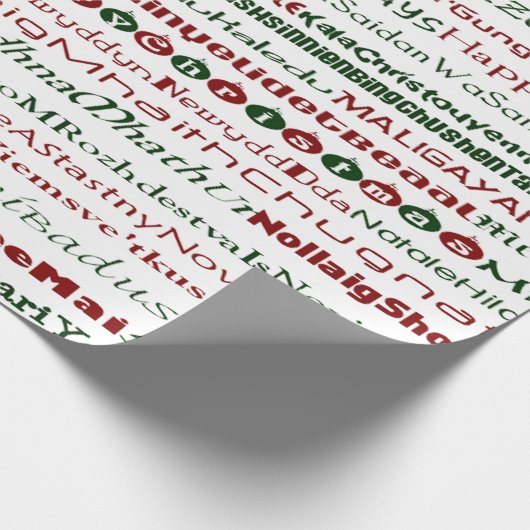 Kerstmis rond het World TextDsgn Wrapping Paper Cadeaupapier (Hoek)