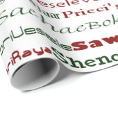 Kerstmis rond het World TextDsgn Wrapping Paper Cadeaupapier (Rol Hoek)