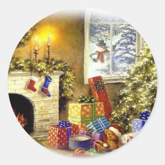 Kerstmis rond kerstmis met sticker (Voorkant)