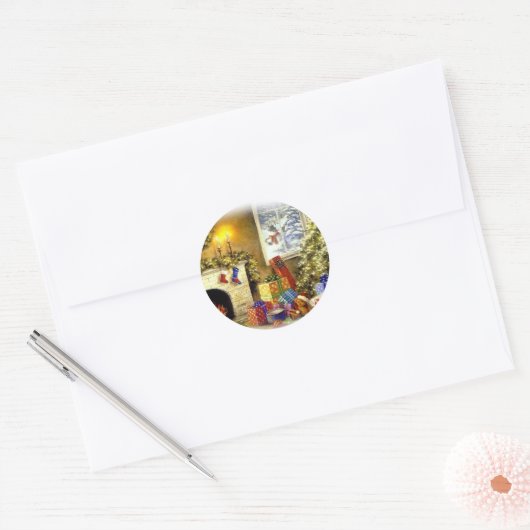 Kerstmis rond kerstmis met sticker (Envelop)