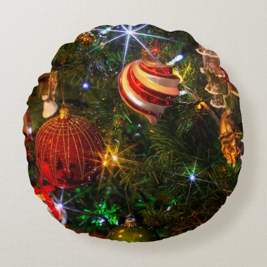 Kerstmis Rond Kussen (Voorkant)